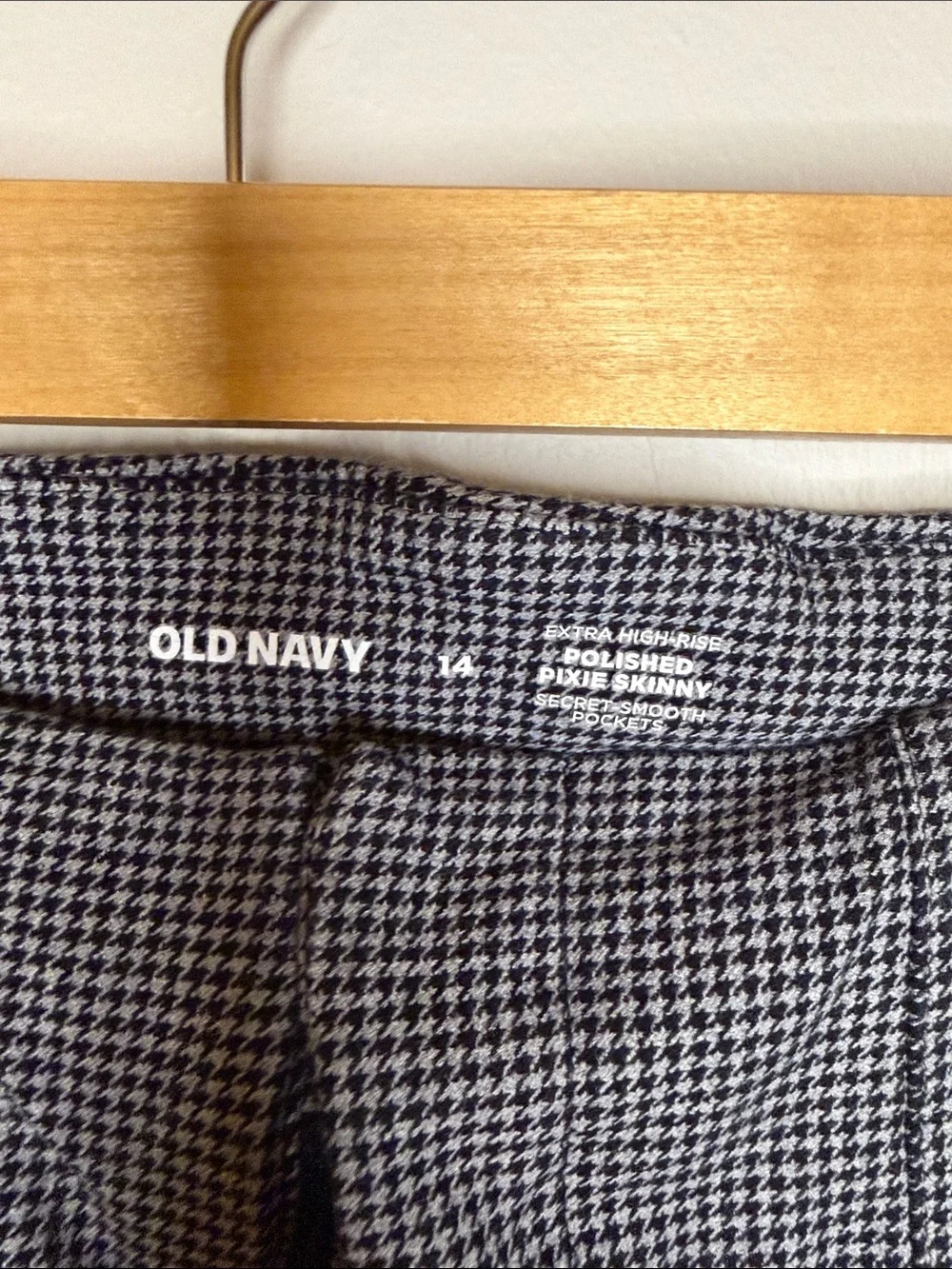 Old Navy Black and White Micro-Check Dress Pants - Classic Straight Fit